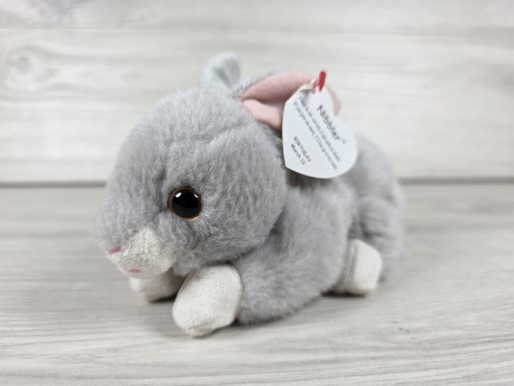 TY Beanie Boos Nibbler Plush Rabbit w Tag Anthropomorphic SU36